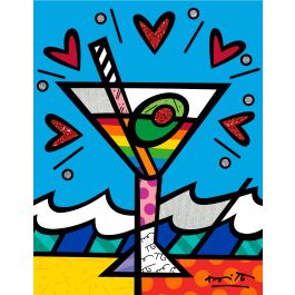 Britto Short Martini Glass Set (4 Assorted Colors: Blue, Yellow, Pink,  Green)