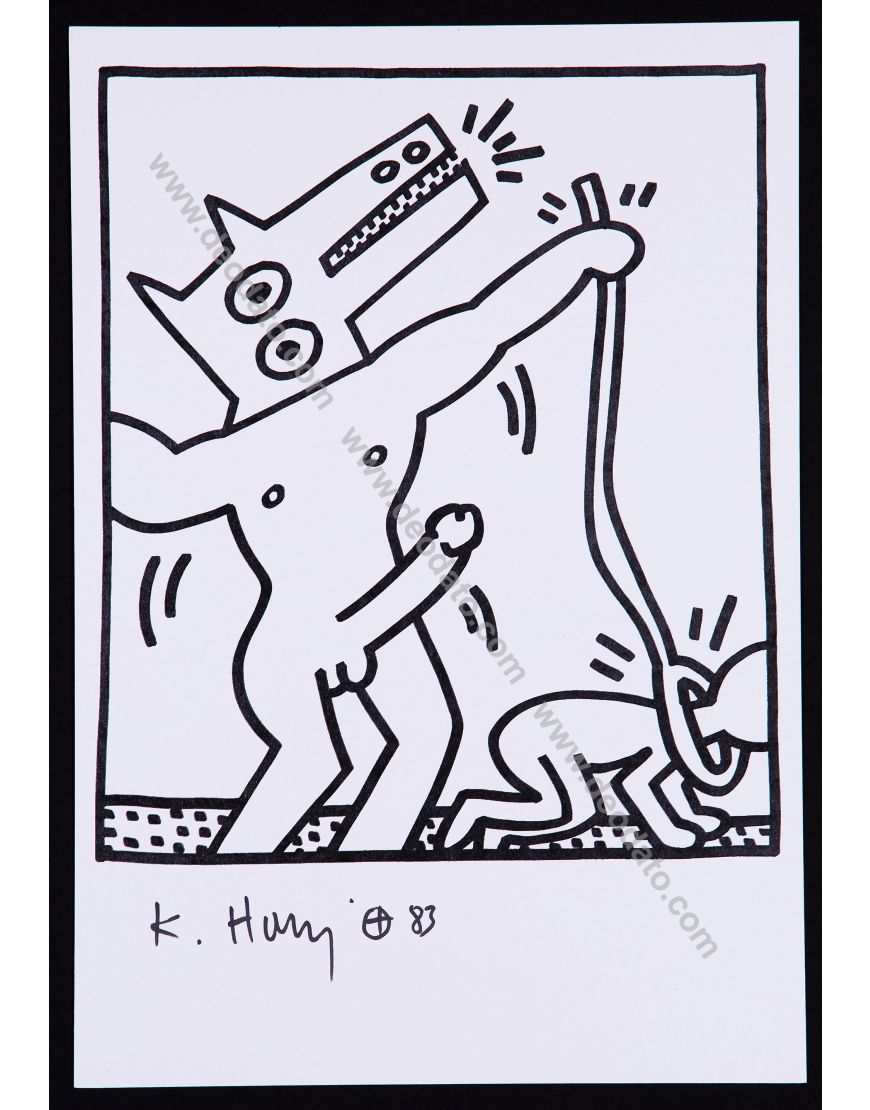 Keith Haring - No Title 19 - Lithograph of Lucio Amelio's